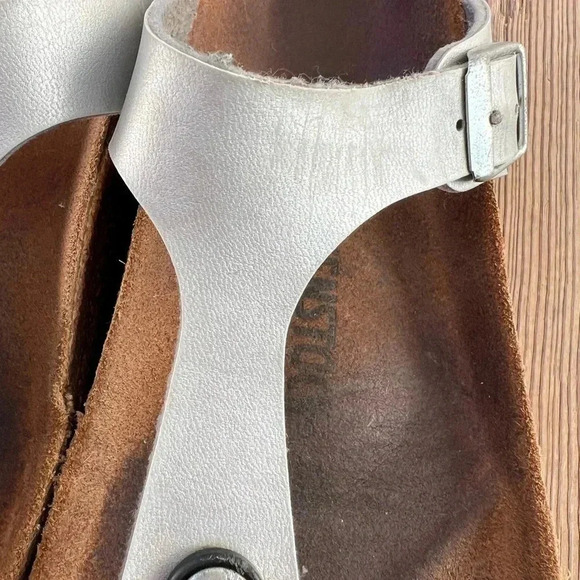 Birkenstock Gizeh Silver Sz 38 W 7 - Picture 9 of 11
